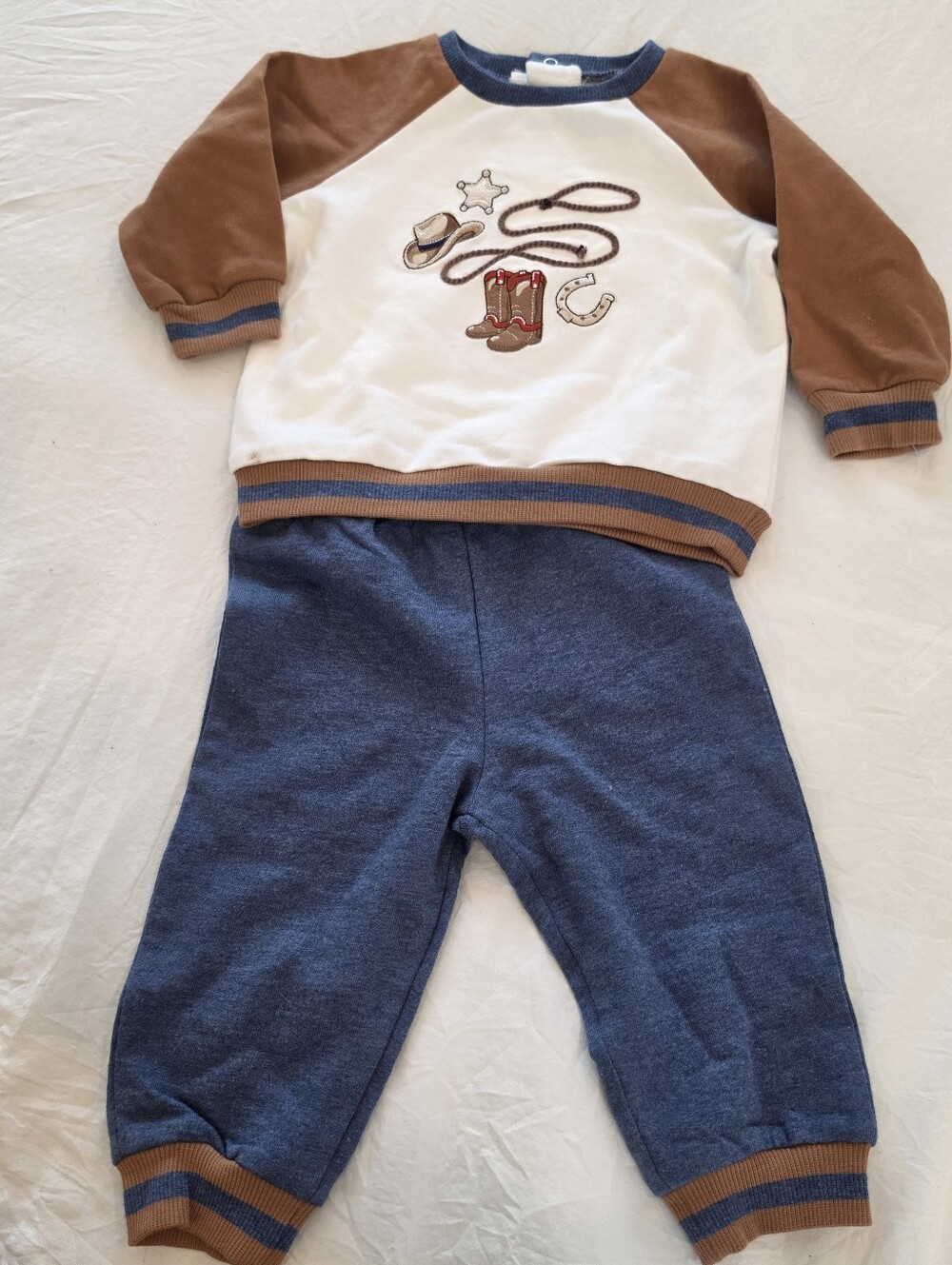 Western Active Cotton Sweatshirt & Pants Set For Boys Little Me 9M